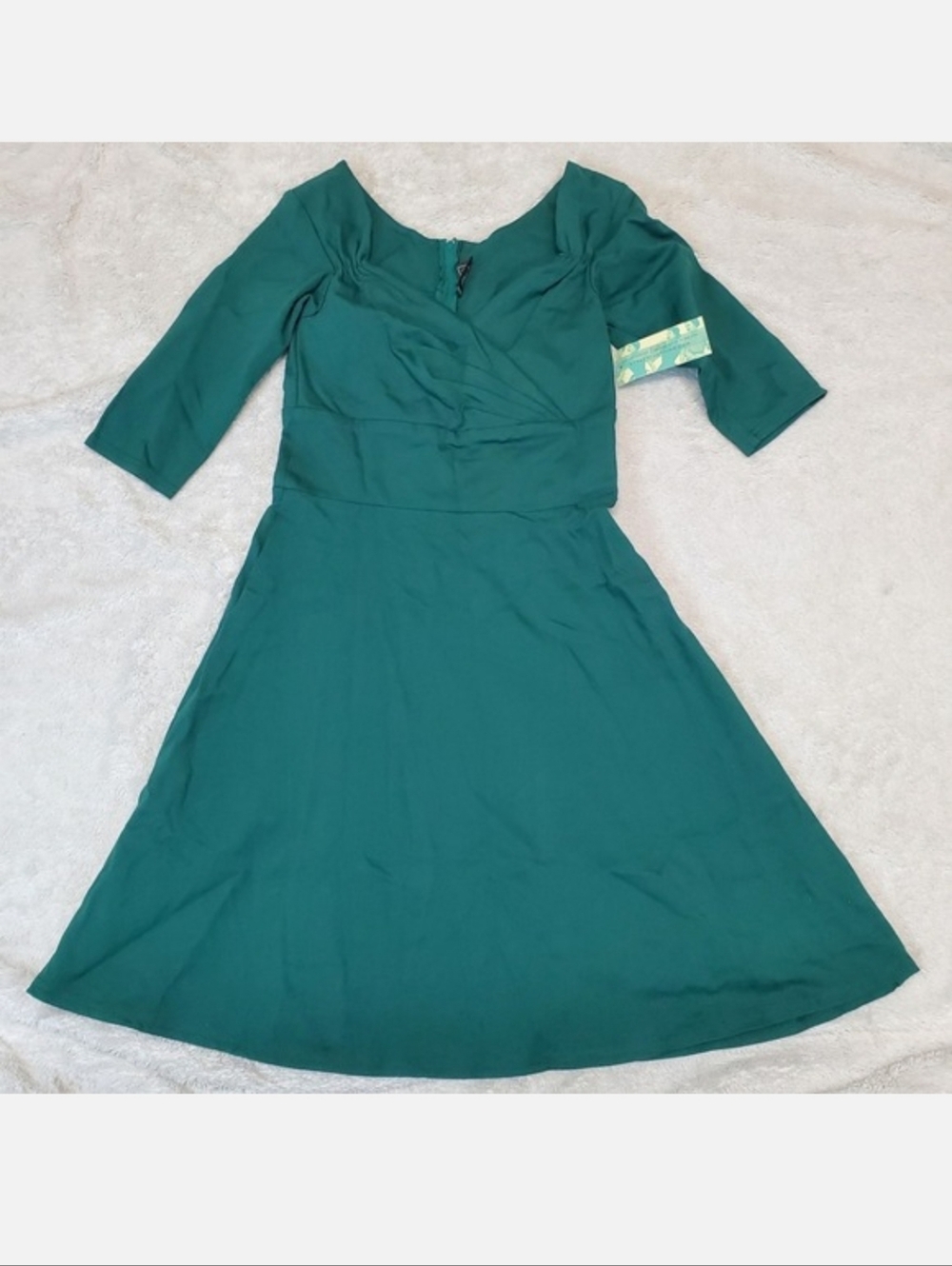 NWT Rock Steady Green Sweetheart 1/2 Sleeve Swing Party Rockabilly 50s Dress M